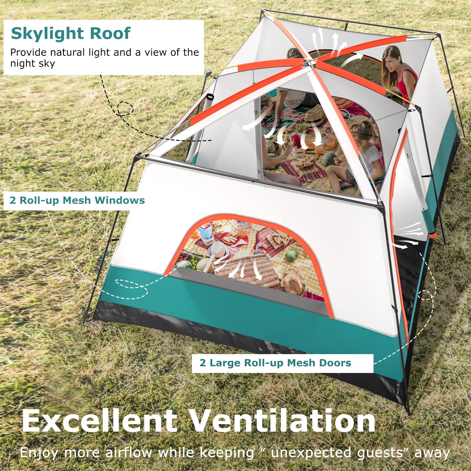 Tangkula skylight roof gives natural light and starry night views