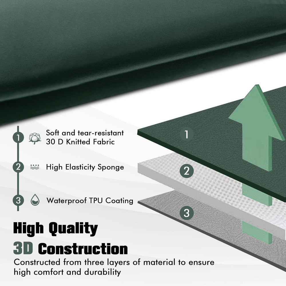 Tangkula sleeping pad 75 by 28 inches offers a spacious sleeping area.