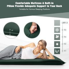 Tangkula sleeping pad with 9.5 R-value for warmth on cool nights.