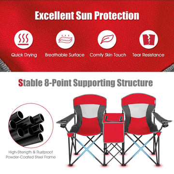 Tangkula sturdy steel frame with 8-point support ensures stability