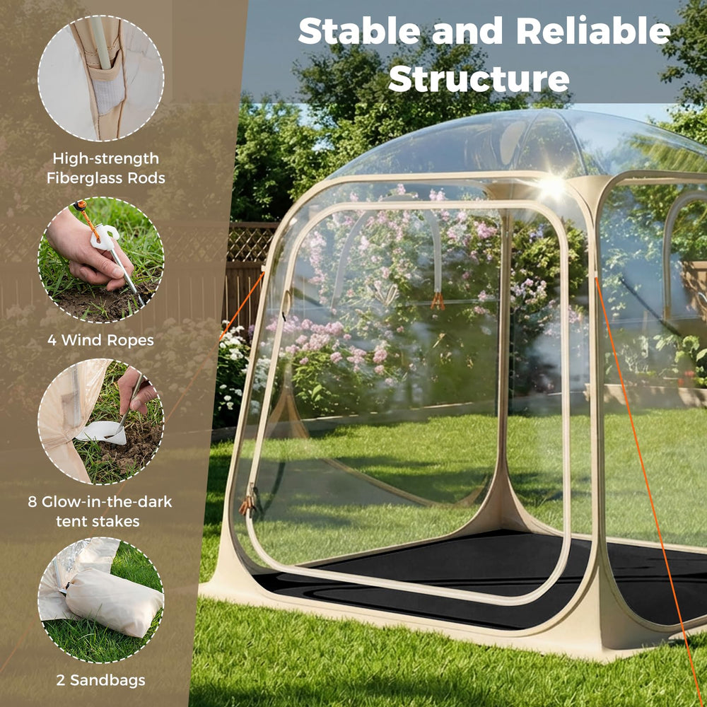Tangkula tent with fiberglass rods ensures a stable shelter