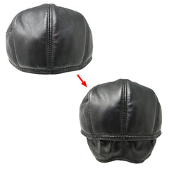 TangTown Lambskin Newsboy Cap interior reinforcement detail for added warmth and structure