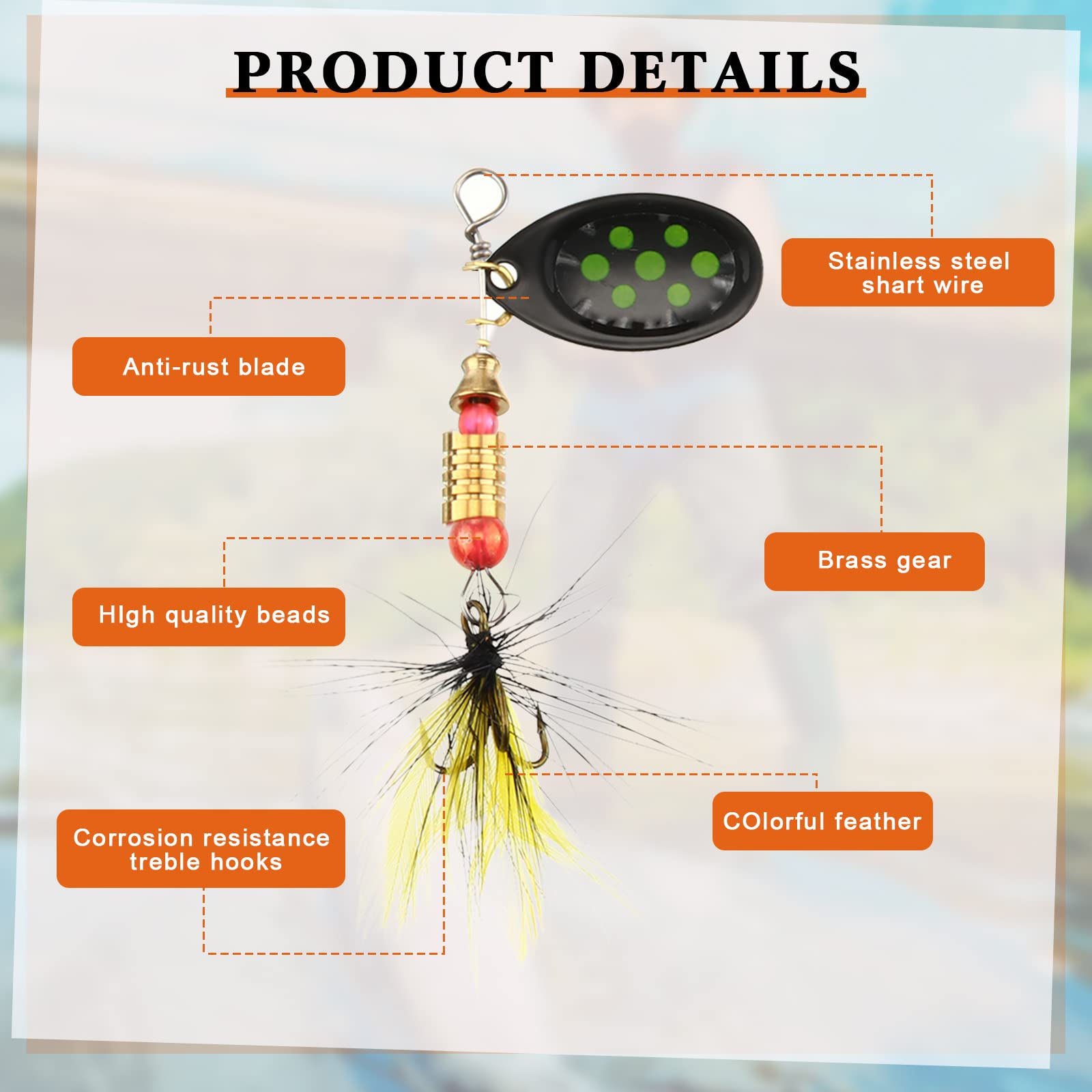 Tanlade electroplated spinnerbaits with a glossy finish attract predatory fish