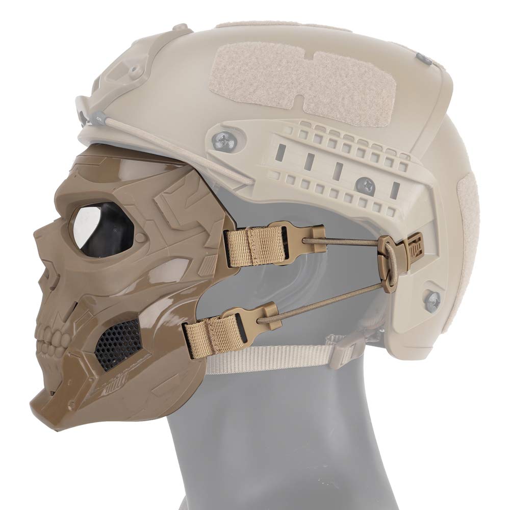Tarnnetz airsoft tactical helmet tan mask airflow mesh cheek emphasizes breathable comfort