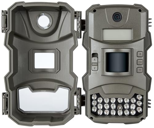TASCO 12MP trail camera at night with IR night vision for discreet shots.