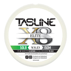 Tasline Elite Pure Spectra 8X braided line closeup showing smooth texture for longer casts