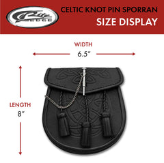 Three leather tassels design on traditional Highland sporran