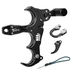 Tatoc bow release with 360-degree rotation enhances comfort and aiming precision.