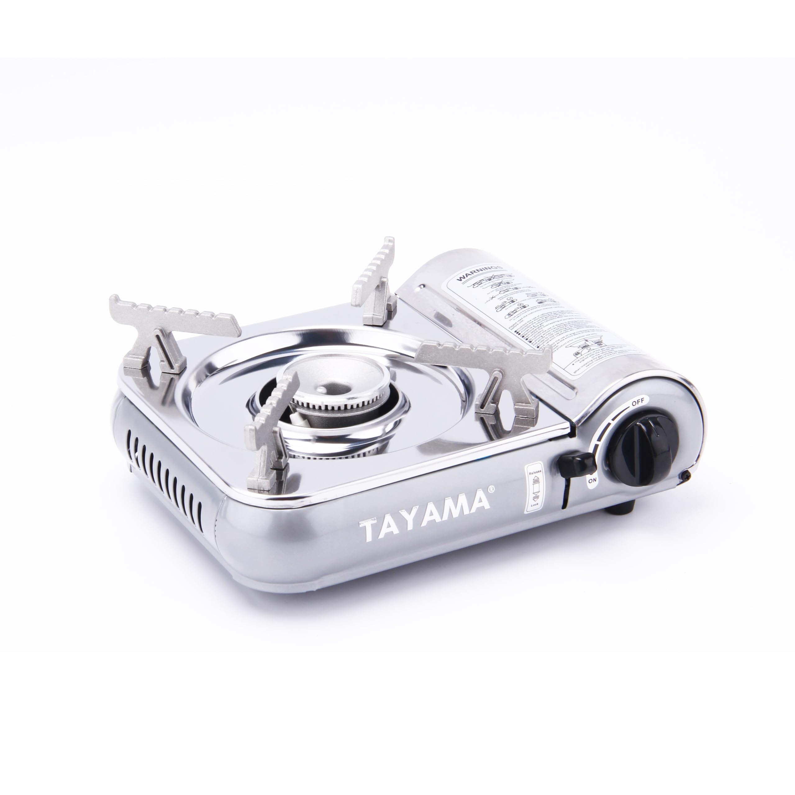 TAYAMA BDZ-155C compatible with 8 oz butane canisters for on-the-go cooking.
