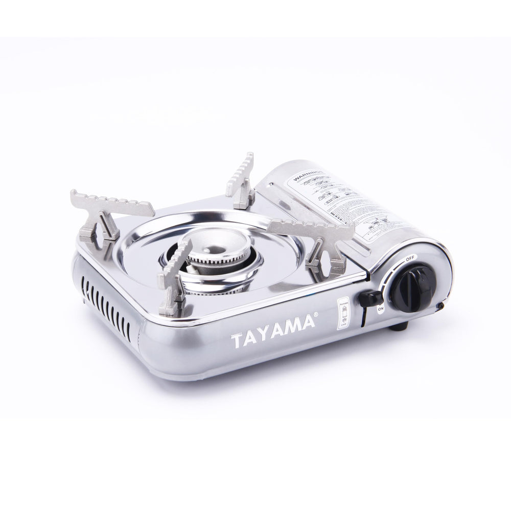 TAYAMA BDZ-155C compatible with 8 oz butane canisters for on-the-go cooking.