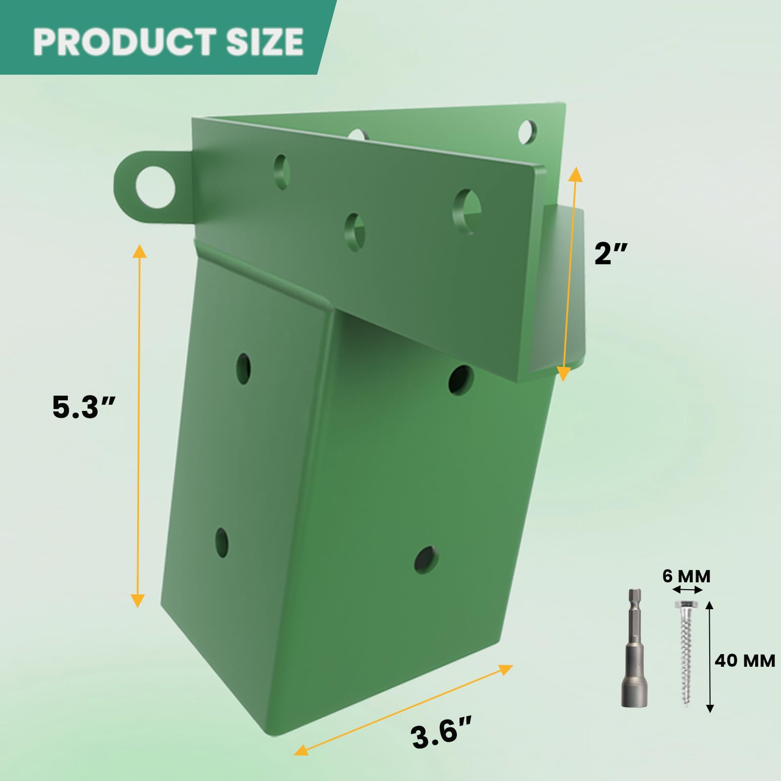 TAYORY green powder-coated brackets provide weather resistance and durability.