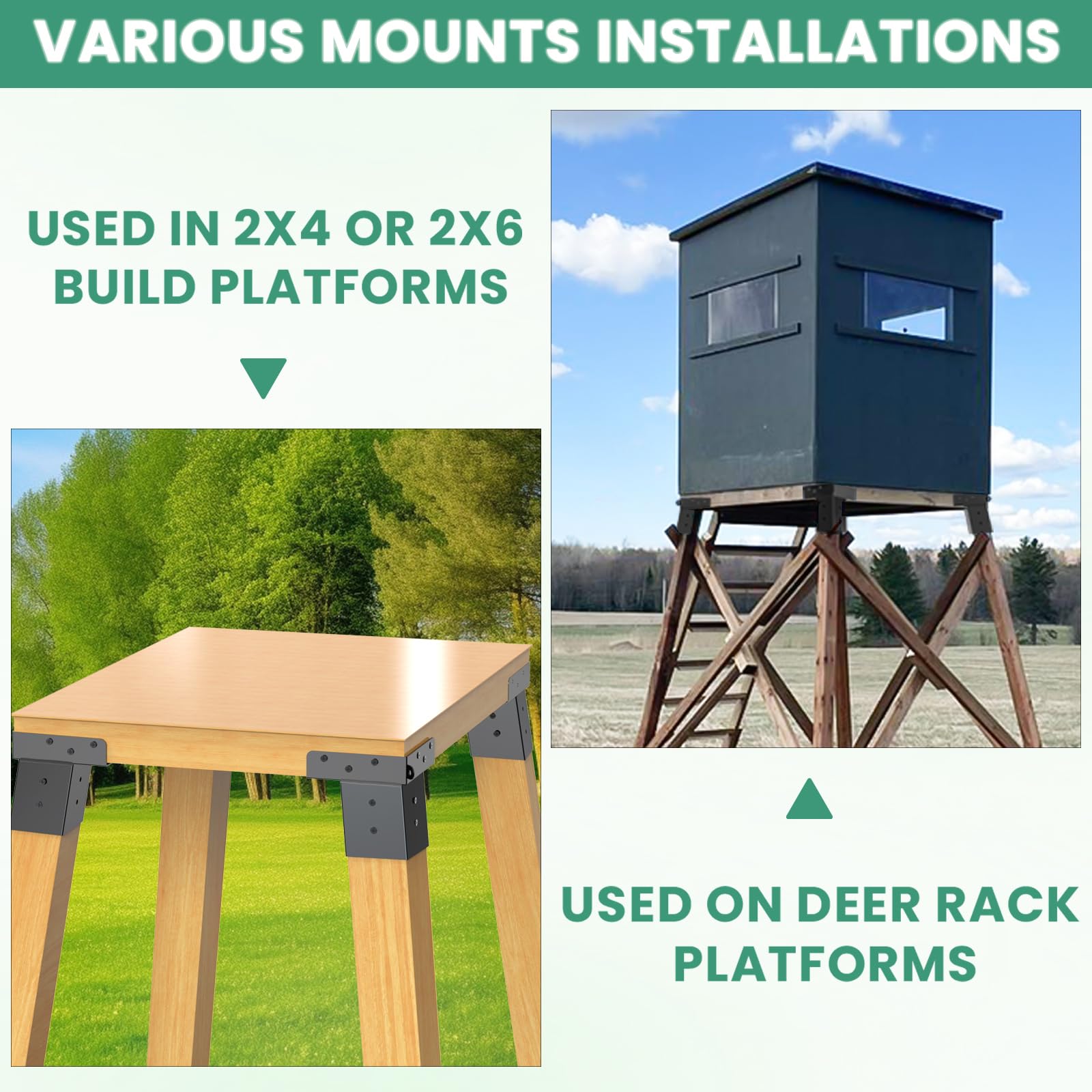 TAYORY shooting shelters-brackets emphasize safe, level platforms in rugged outdoor conditions.