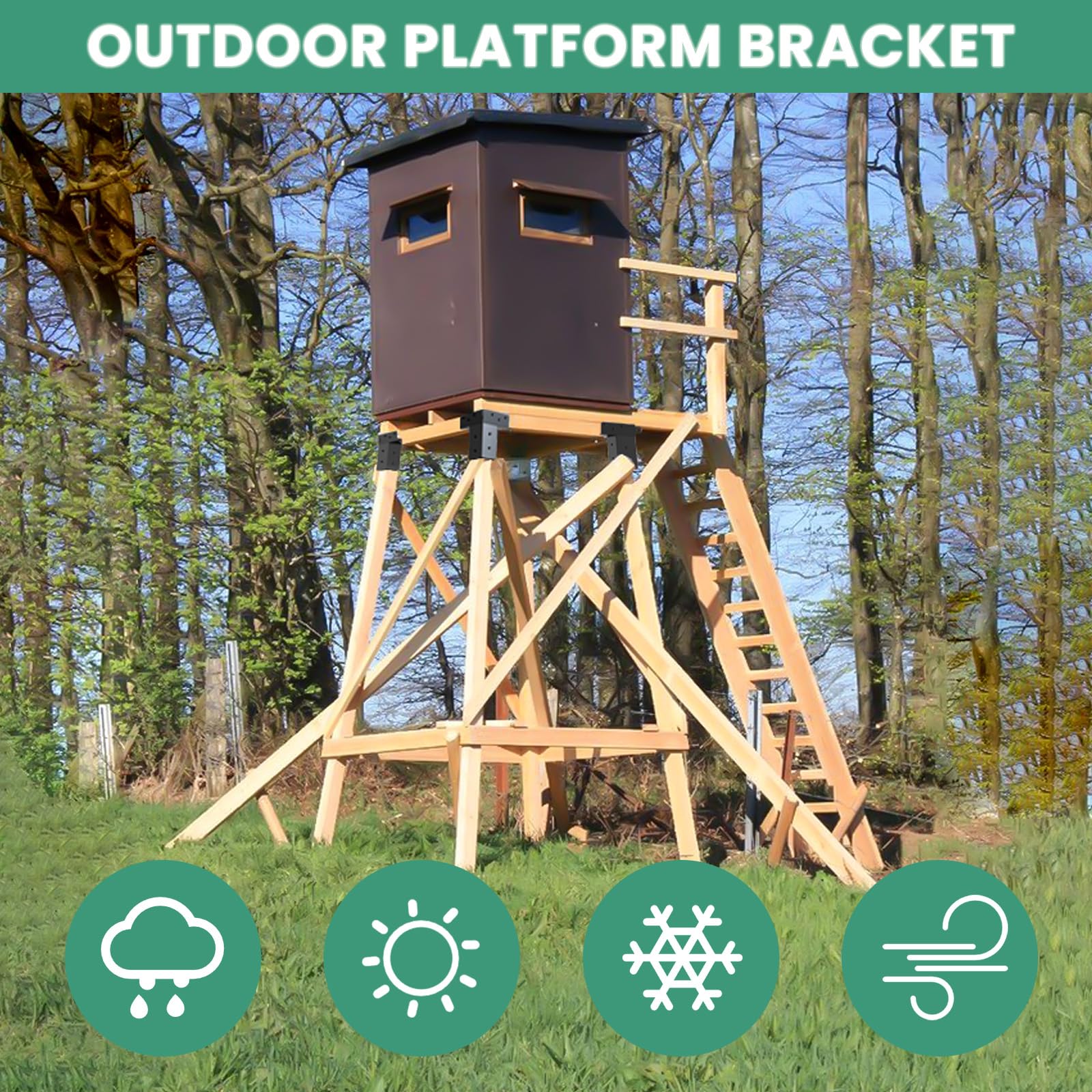 TAYORY tree-house-observation-deck brackets highlight durable support for elevated views.