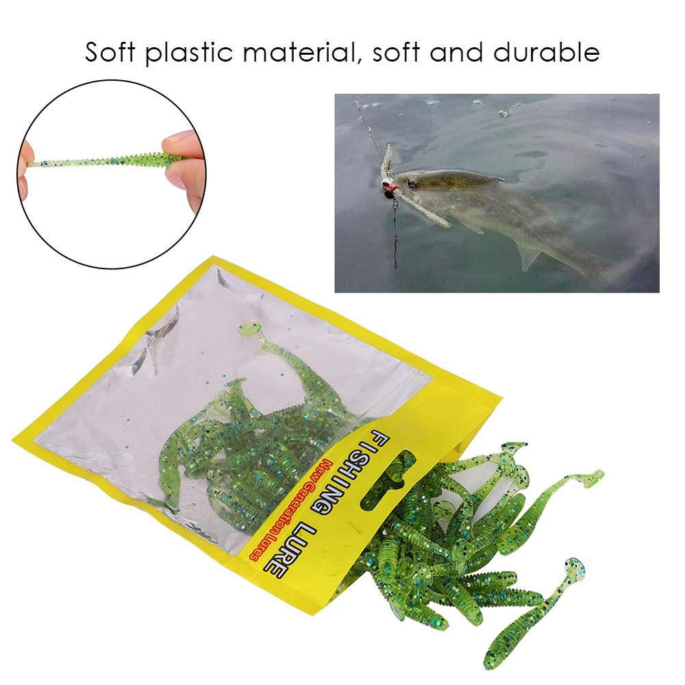 Tbest Curly Tail Grub 5cm soft plastic side view — flexible bait for various waters.