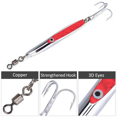 Triple-hook design on metal bass lure