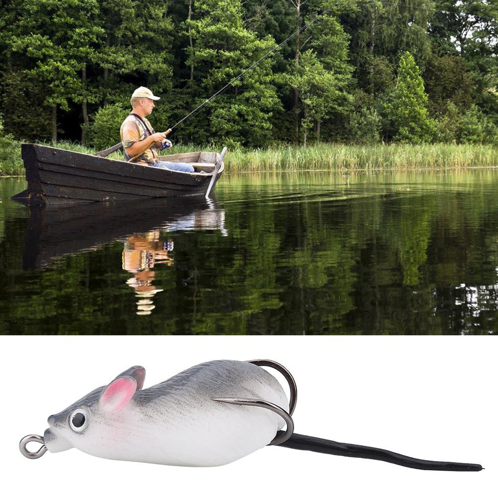 Tbest Mouse Lure topwater action with dual hooks improves hookups.