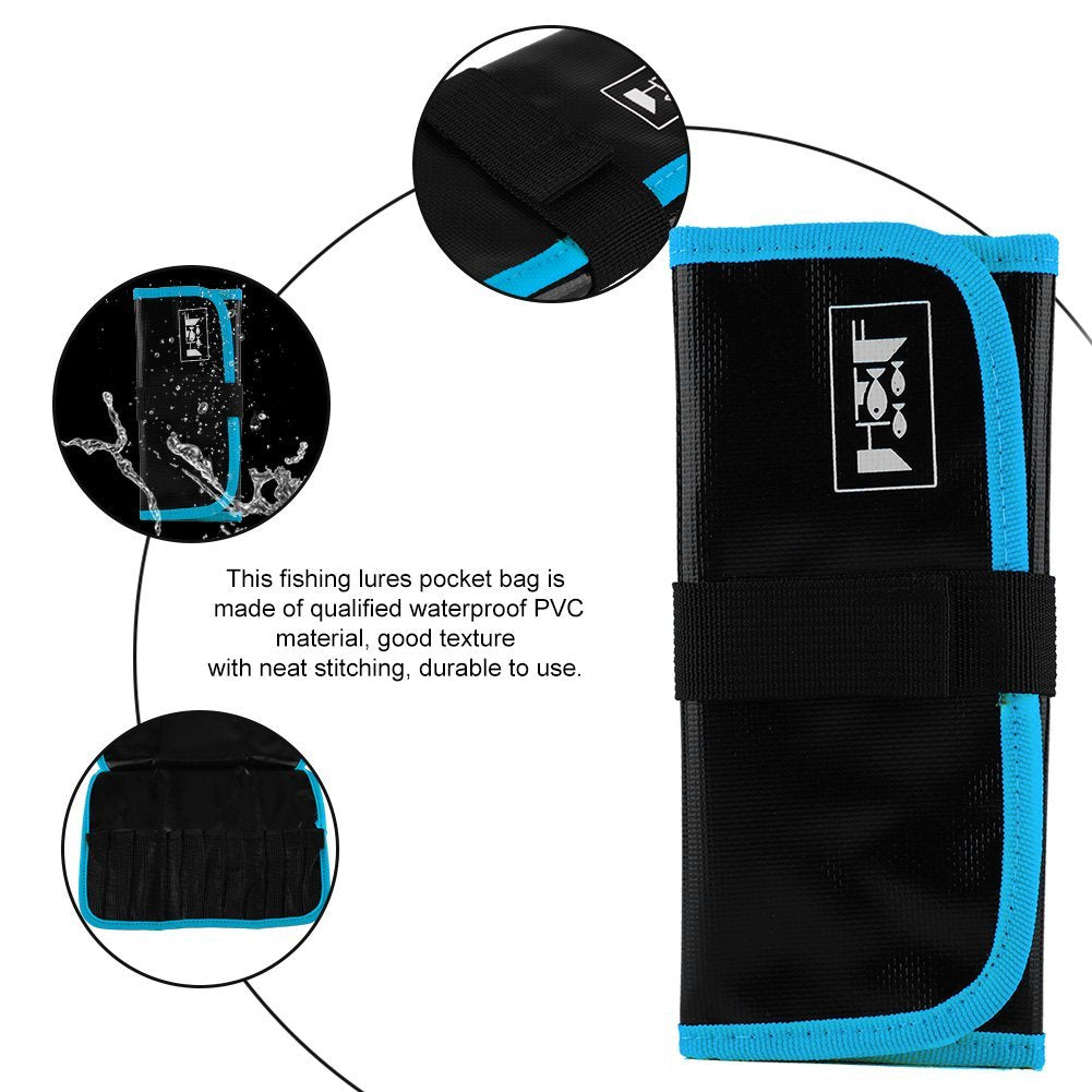 Back view of the blue fishing tackle binder for lures