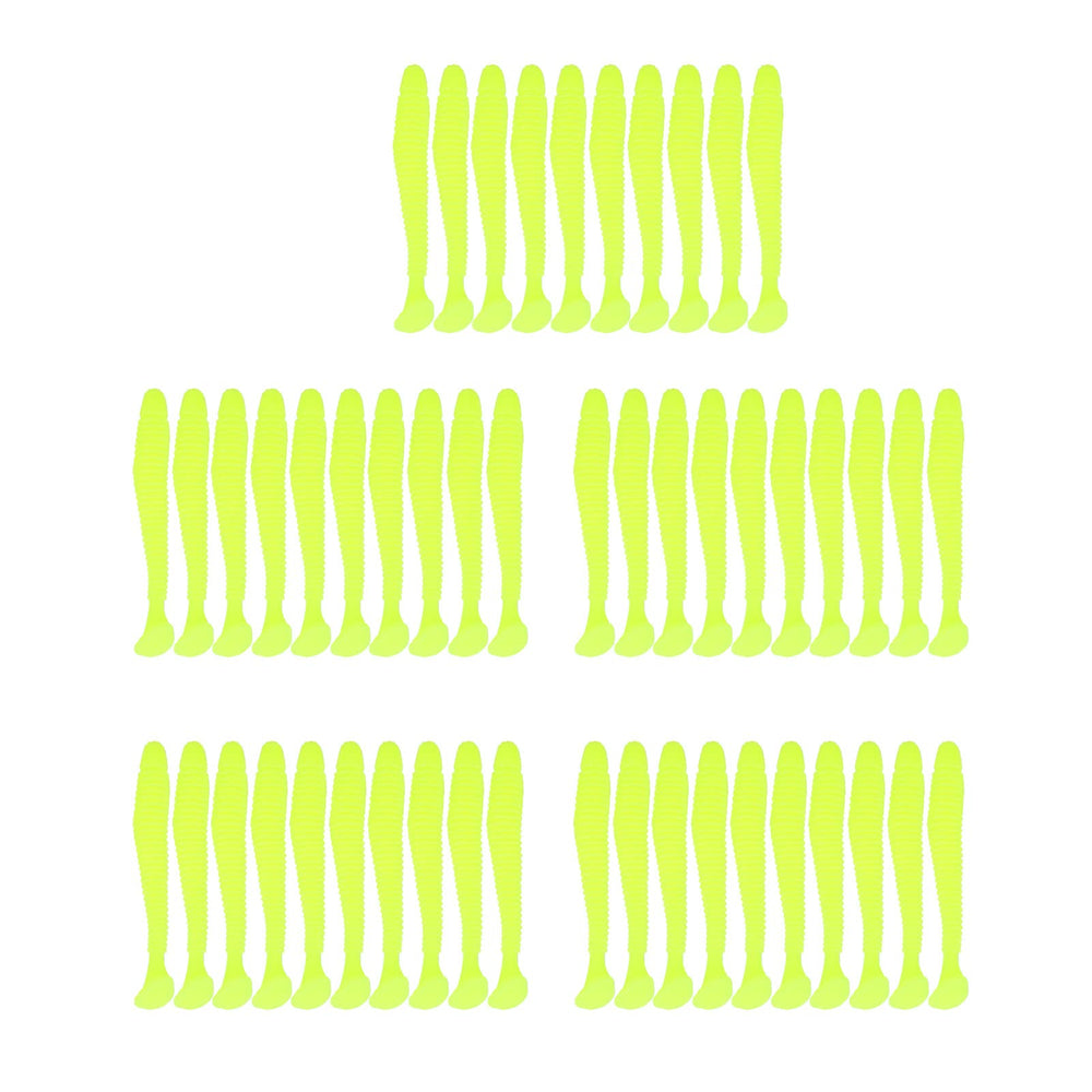 Tbest yellow 5cm rubber lure with lifelike wobble attracts mackerel