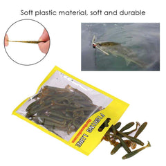Tbest soft perch lure close-up shows black color and 5cm size for easy handling.