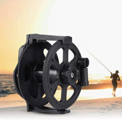 Tbest reel with foldable handle for easy transport and quick setup.