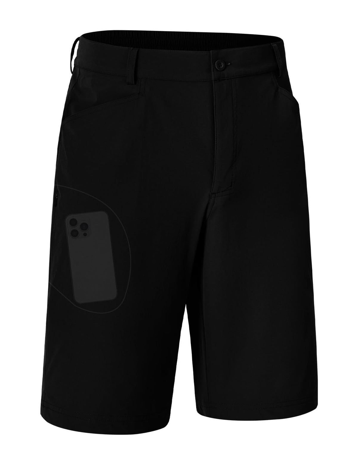 TBMPOY men's 11in golf shorts fabric close-up highlights premium drape for all-day comfort.