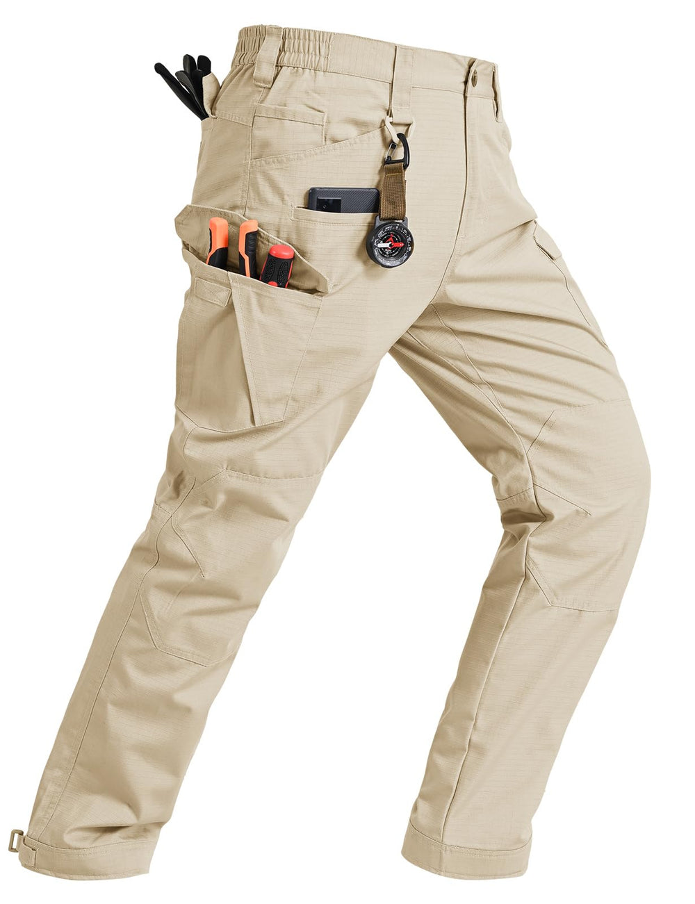 TBMPOY men's cargo pants front view highlights durable ripstop fabric for outdoor work