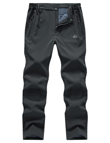 TBMPOY men's fleece-lined snow pants front view highlighting warmth for cold outdoor activities.