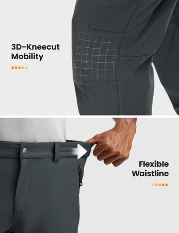 TBMPOY men's fleece-lined snow pants ideal for winter outdoor adventures in harsh conditions.