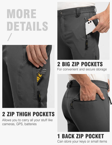 TBMPOY men's hiking pants durable stitching and 4-way stretch support rugged mountain trekking.