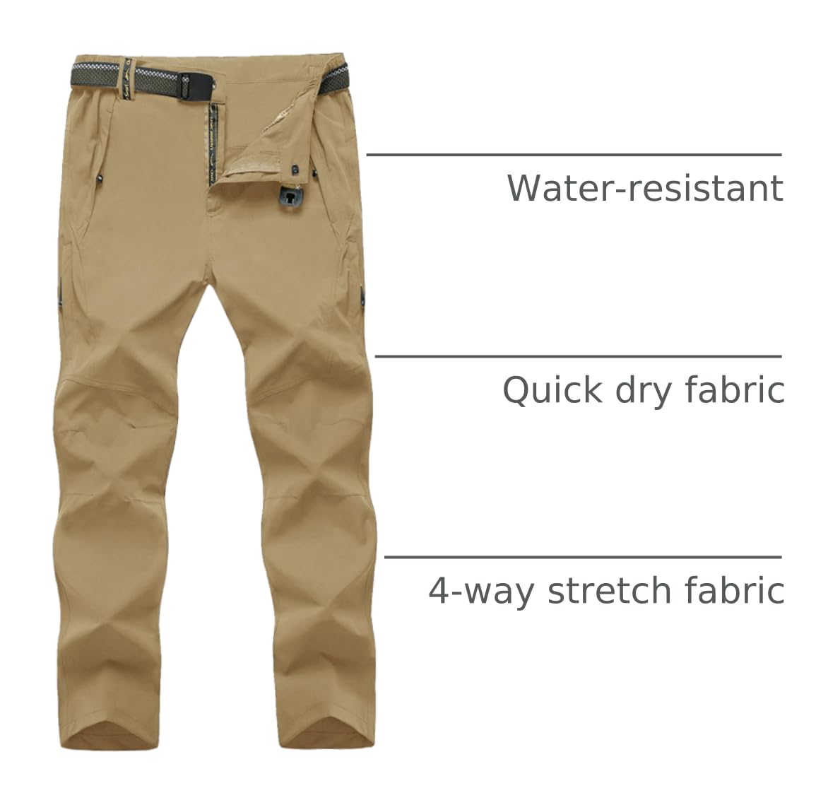 TBMPOY pants with elastic waist and buckle Closure for flexible fit.
