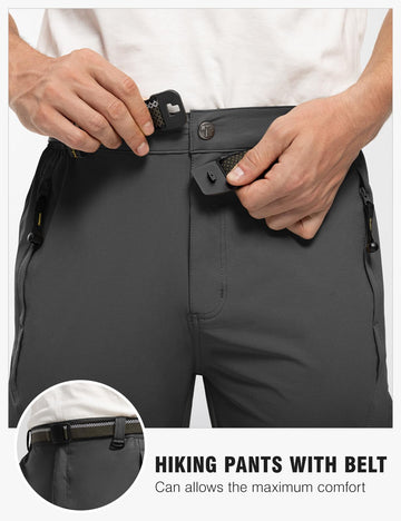 TBMPOY men's hiking pants elastic waist offers comfortable all-day wear.