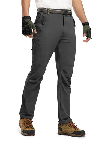 TBMPOY men's hiking pants side-pocket layout shows 5-zip-pocket design for trail gear.