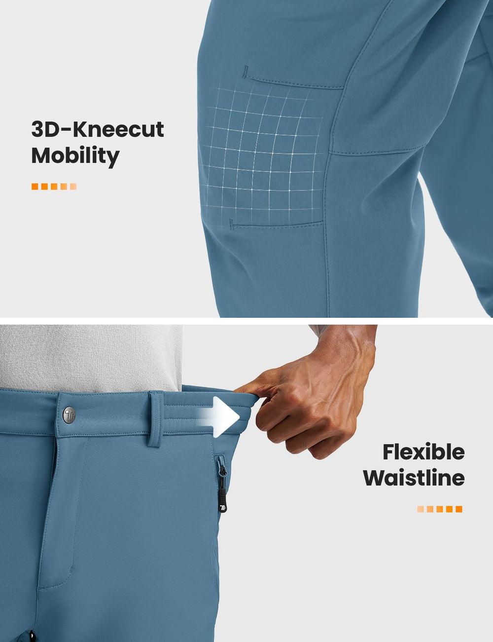 TBMPOY blue snow pants suitable for skiing, snowboarding, and winter hikes