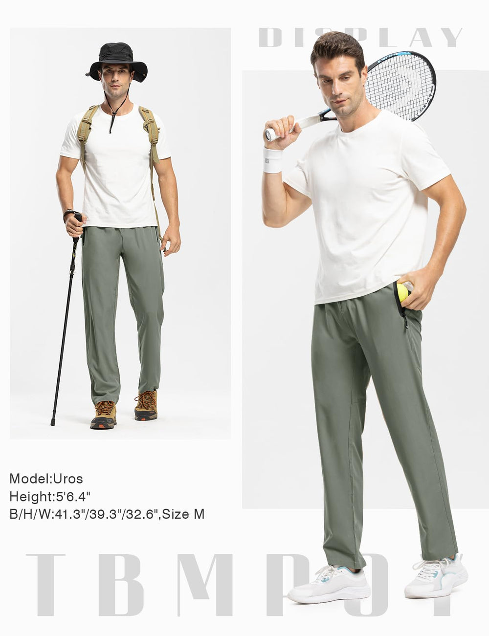 TBMPOY all-season pants suitable for hiking, running, fishing and more.