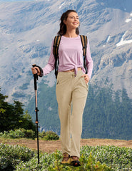 TBMPOY women's hiking pants - water-resistant image suitable for light rain and damp trails.
