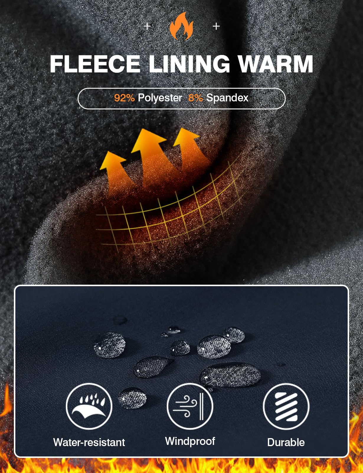 TBMPOY ski pants back-pocket zip provides secure storage during trails.