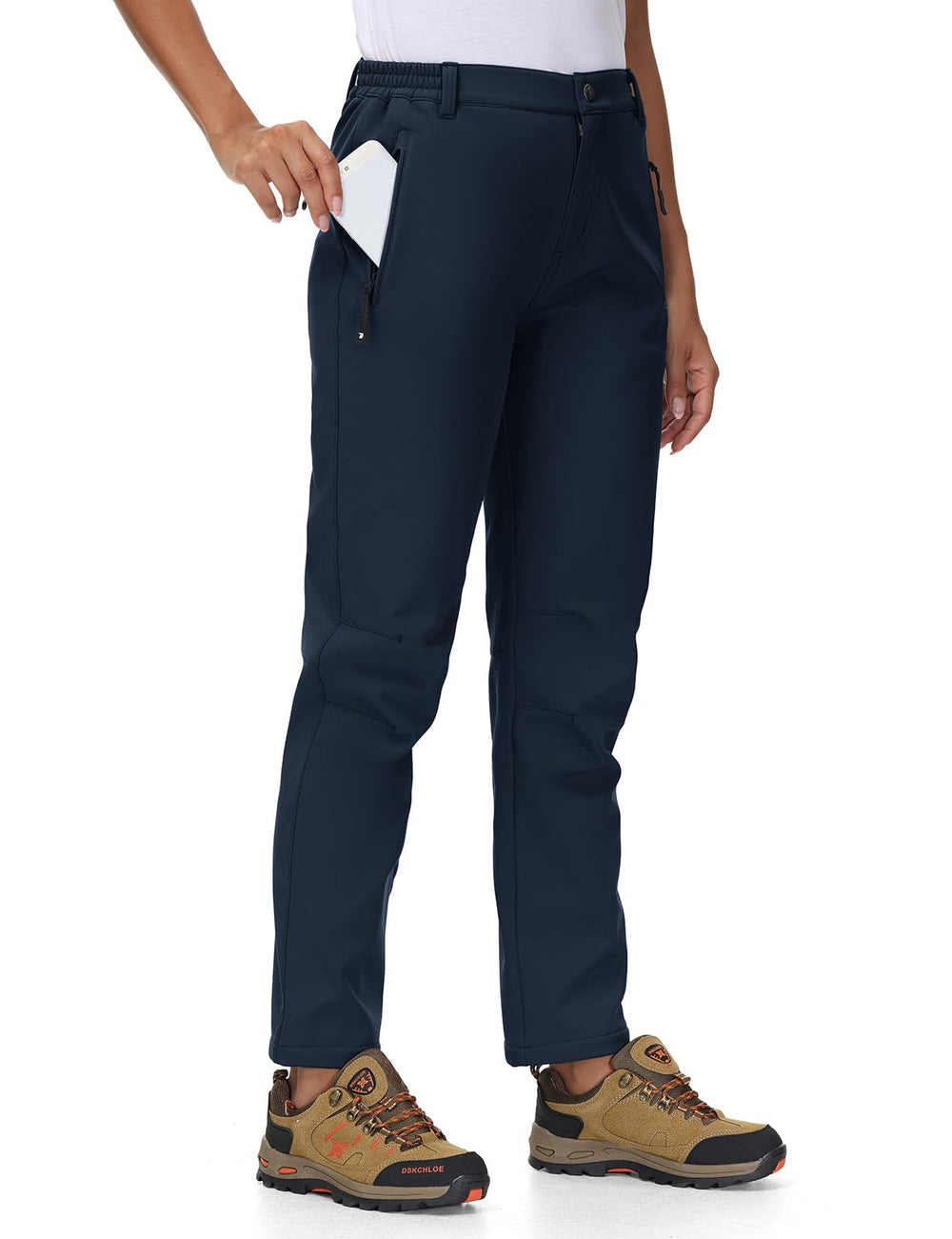 TBMPOY women's ski pants fleece-lined insulation keeps you warm on slopes.