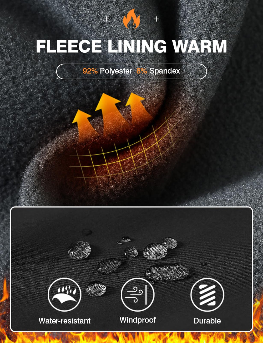 TBMPOY Women's Ski Pants Knee wear-resistant material blocks wind.