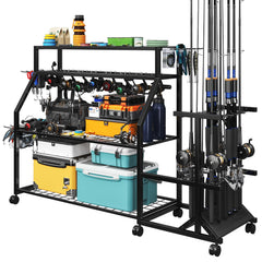 TC-HOMENY 12-rod garage fishing rod rack profile