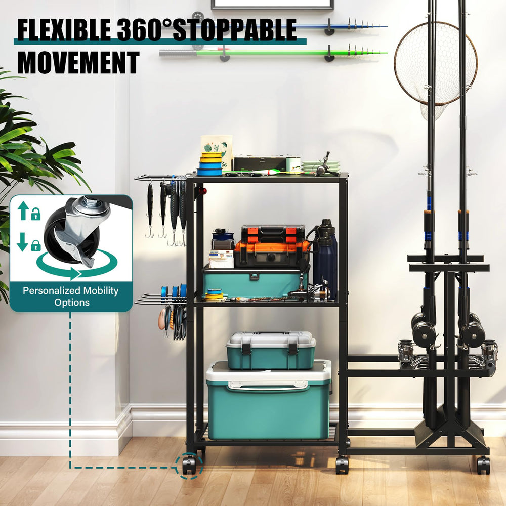 TC-HOMENY six-casters image shows smooth mobility with lockable brakes.