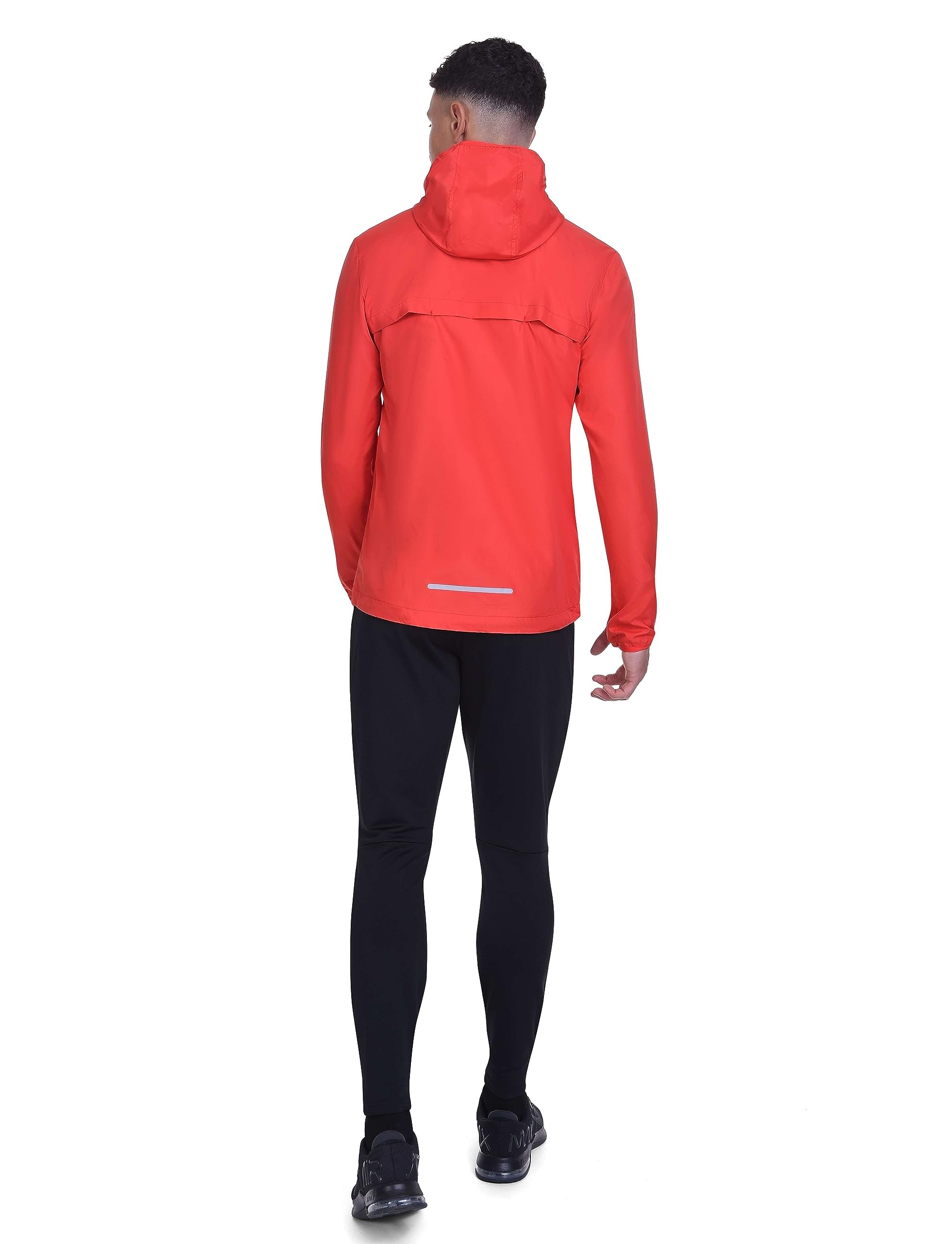 TCA red windproof layer stays light while blocking wind during runs.