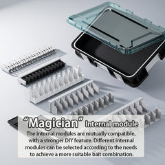 Tcakelox 2300 removable rubber modules adapt to large and small lures.