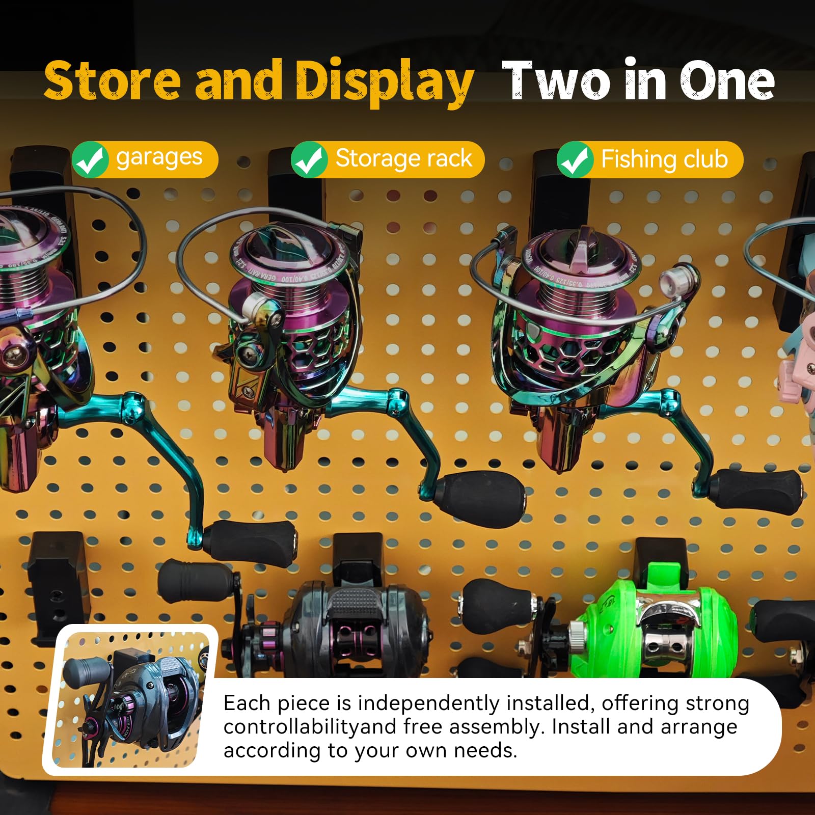 Lightweight ABS reel holder with secure wall mount