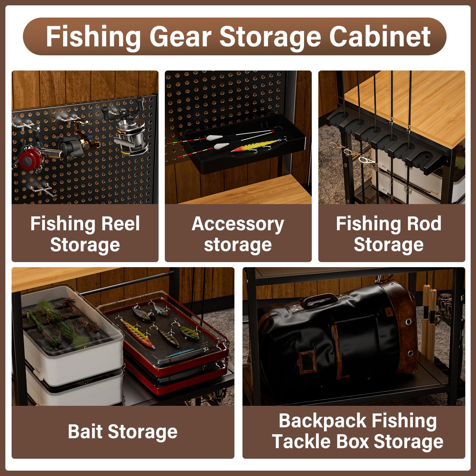 Tcakelox rod-tackle storage system tidies reels and tackle boxes.
