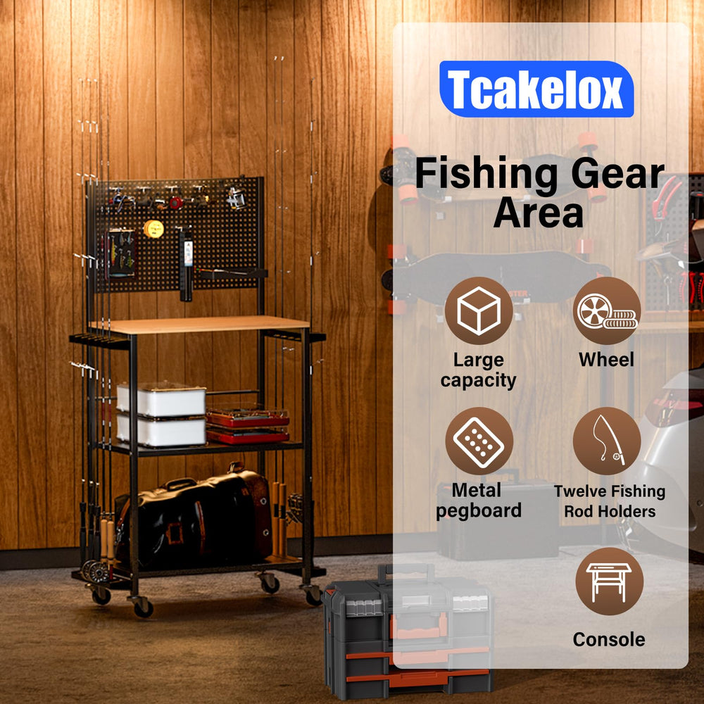 Tcakelox spacious garage organization creates room for vehicles and gear.