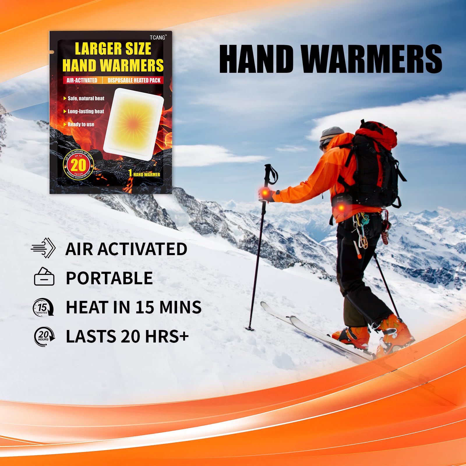 TCANG hand warmer visible heat output delivering hours of warmth