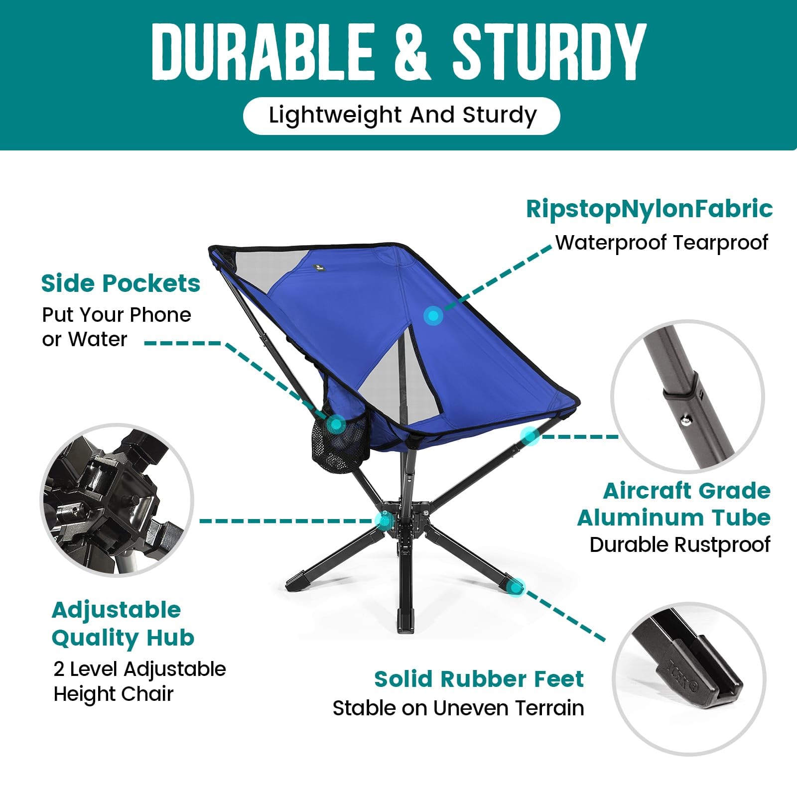 TCEK RiseLite aluminum frame durability highlights rustproof, sturdy construction
