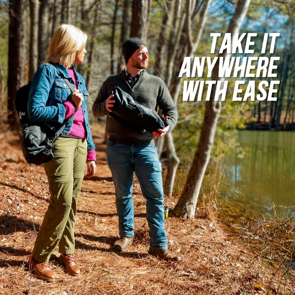 TCEK RiseLite carry-size closeup highlights space-saving packing and easy transport.