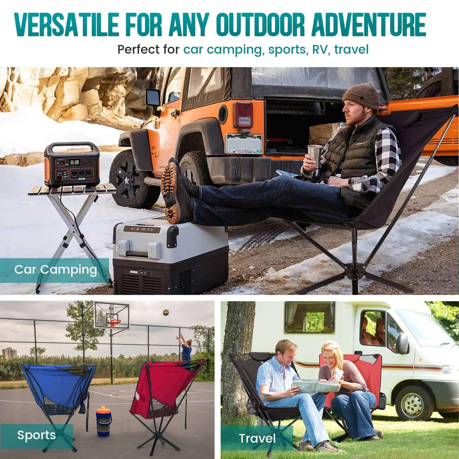 TCEK Riselite non-slip-feet prevent sliding on uneven ground.
