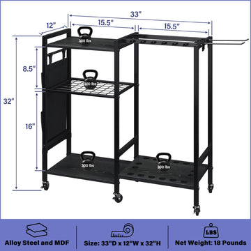 TC-HOMENY 16-rod holder front view showing compact footprint and organization potential.